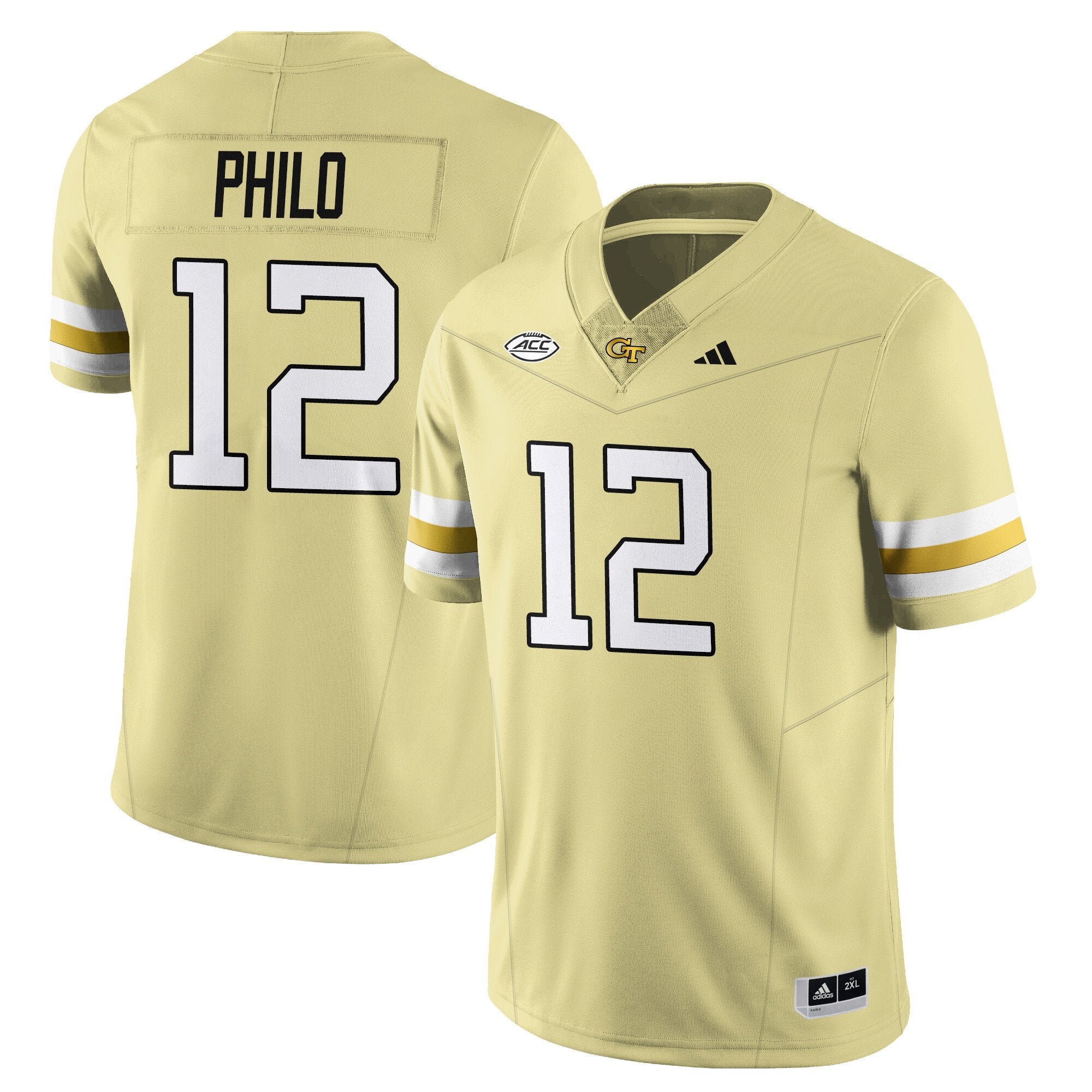 Aaron Philo Jersey #12 Georgia Tech Football 2025 Limited Stitched Gold