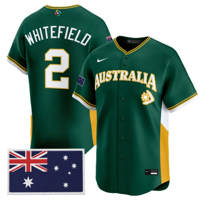 Aaron Whitefield Jersey #2 Team Australia 2026 World Baseball Stitched