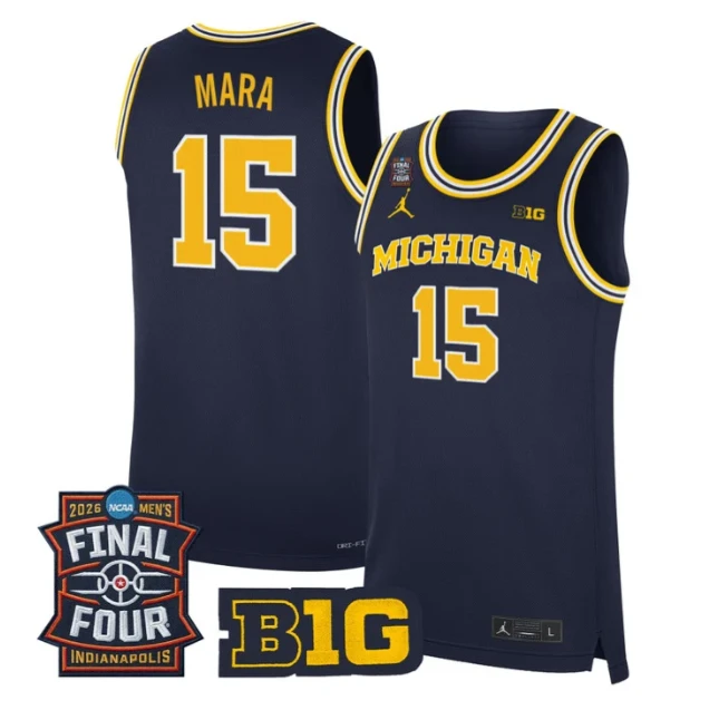 Aday Mara Jersey #15 Michigan Wolverines 2026 Final Four Stitched Navy