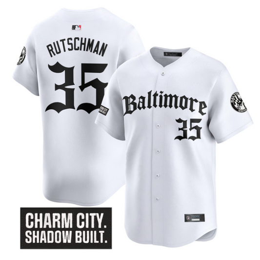 Adley Rutschman Jersey #35 Baltimore Orioles Gothic Harbor Edition White