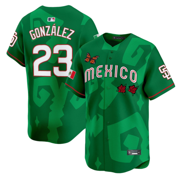Adrián González Jersey #23 Mexican Heritage 2025 Sentrock Vapor Limited Stitched Green
