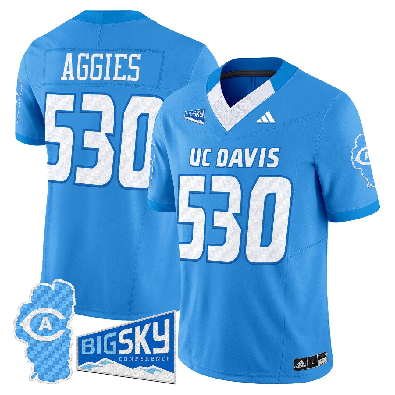 Aggies Jersey #530 UC Davis Aggies 2025 Lake Tahoe Patch Stitched
