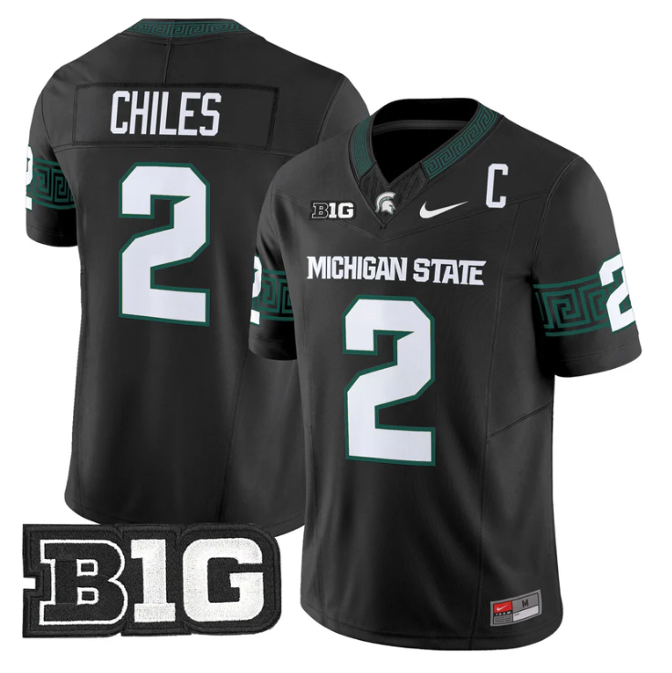Aidan Chiles Jersey #2 Michigan State Spartans 2025 Vapor Stitched Black