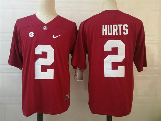 Alabama Crimson Tide #2 Jalen Hurts College Football Jersey Red