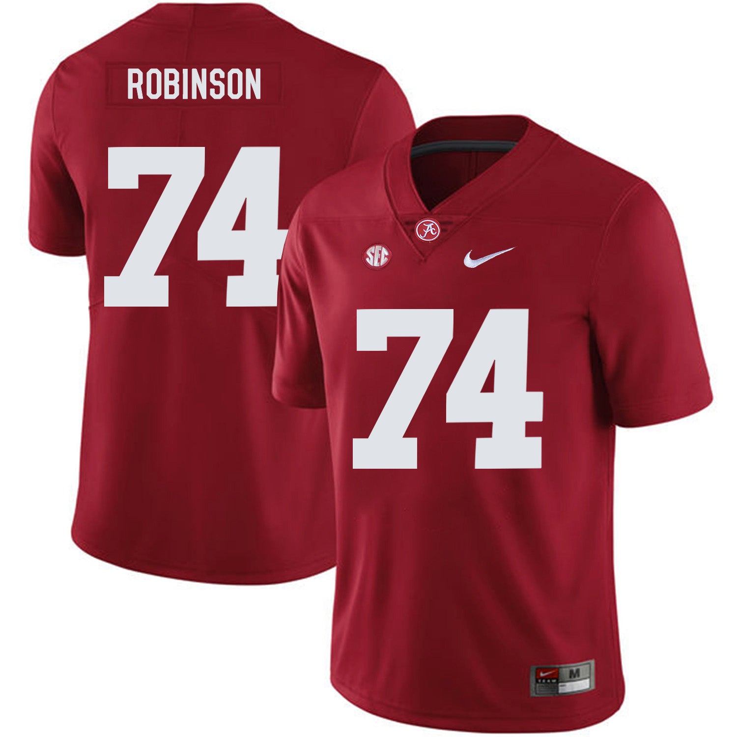 Alabama Crimson Tide #74 Cam Robinson College Football Jersey Red