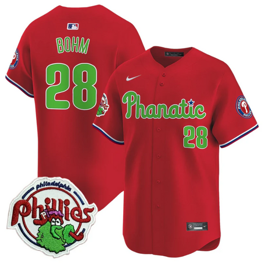 Alec Bohm Jersey #28 Phillies Phanatic Patch Vapor Premier Limited Stitched Red