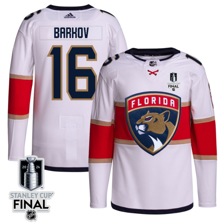 Aleksander Barkov 16 Florida Panthers 2024 STANLEY CUP Final Away Breakaway Jersey Men, White