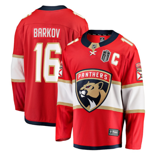 Aleksander Barkov 16 Florida Panthers 2025 Stanley Cup Final Home Breakaway Men Jersey Red