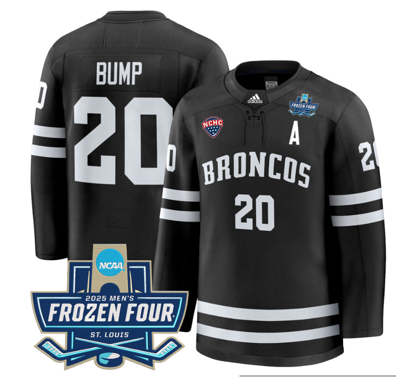 Alex Bump Jersey #20 Western Michigan Broncos 2025 Frozen Four Patch Stitched Black