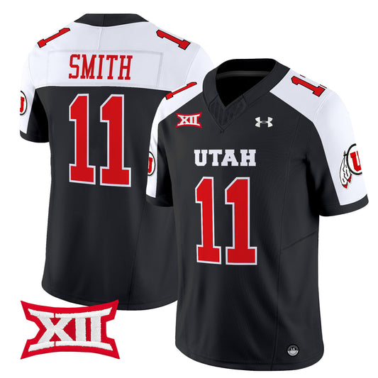 Alex Smith Jersey #11 Utah Utes 2025 Vapor Limited Stitched Black Alternate