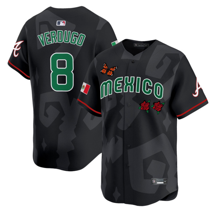 Alex Verdugo Jersey #8 Mexican Heritage 2025 Sentrock Vapor Limited Stitched Black