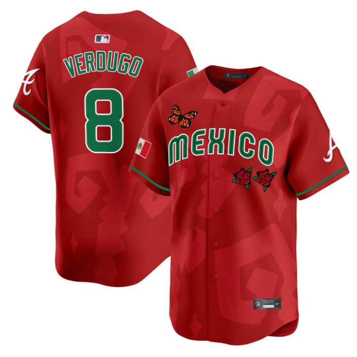 Alex Verdugo Jersey #8 Mexican Heritage 2025 Sentrock Vapor Limited Stitched Red