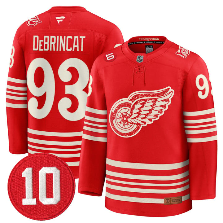 Alex DeBrincat Jersey #93 Detroit Red Wings #10 Alex Delvecchio Honoring Premium Stitched