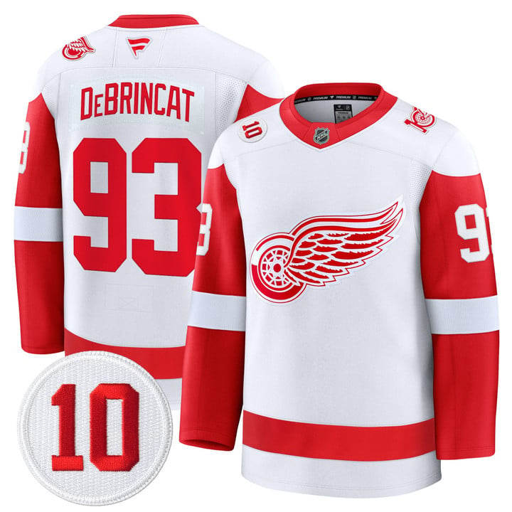 Alex DeBrincat Jersey #93 Detroit Red Wings #10 Alex Delvecchio Honoring Premium Stitched