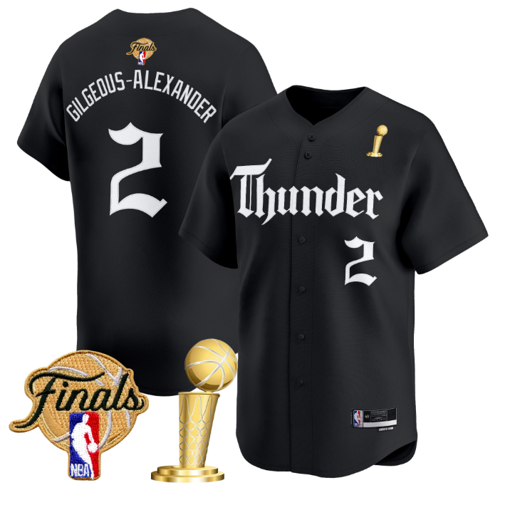 Alexander Jersey #2 Oklahoma City Thunder Gothic Storm 2025 Champions Black