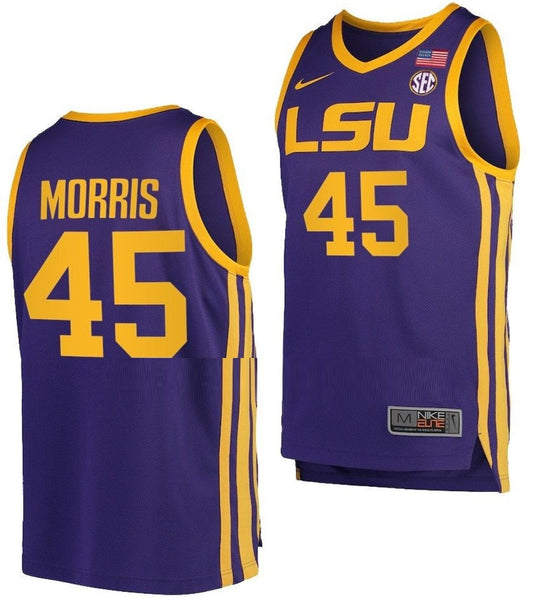 Alexis Morris Jersey LSU Tigers College Basketball White #45