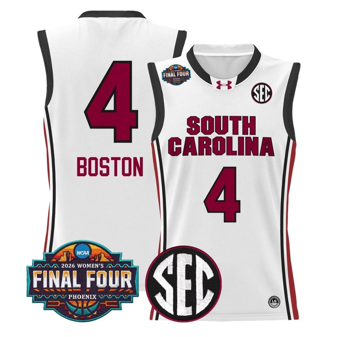 Aliyah Boston Jersey #4 South Carolina 2026 Final Four Stitched White