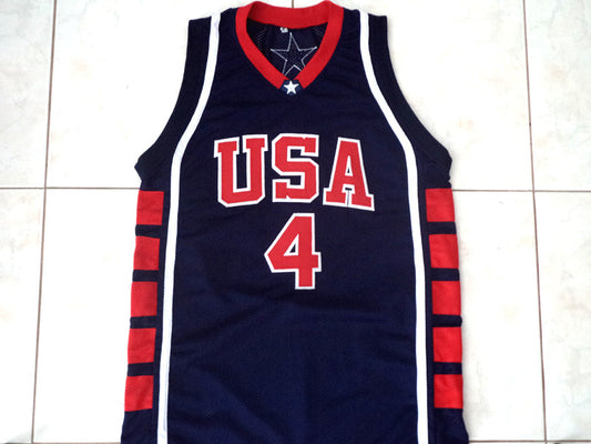 Allen Iverson Jersey #4 Team USA Basketball Navy Blue