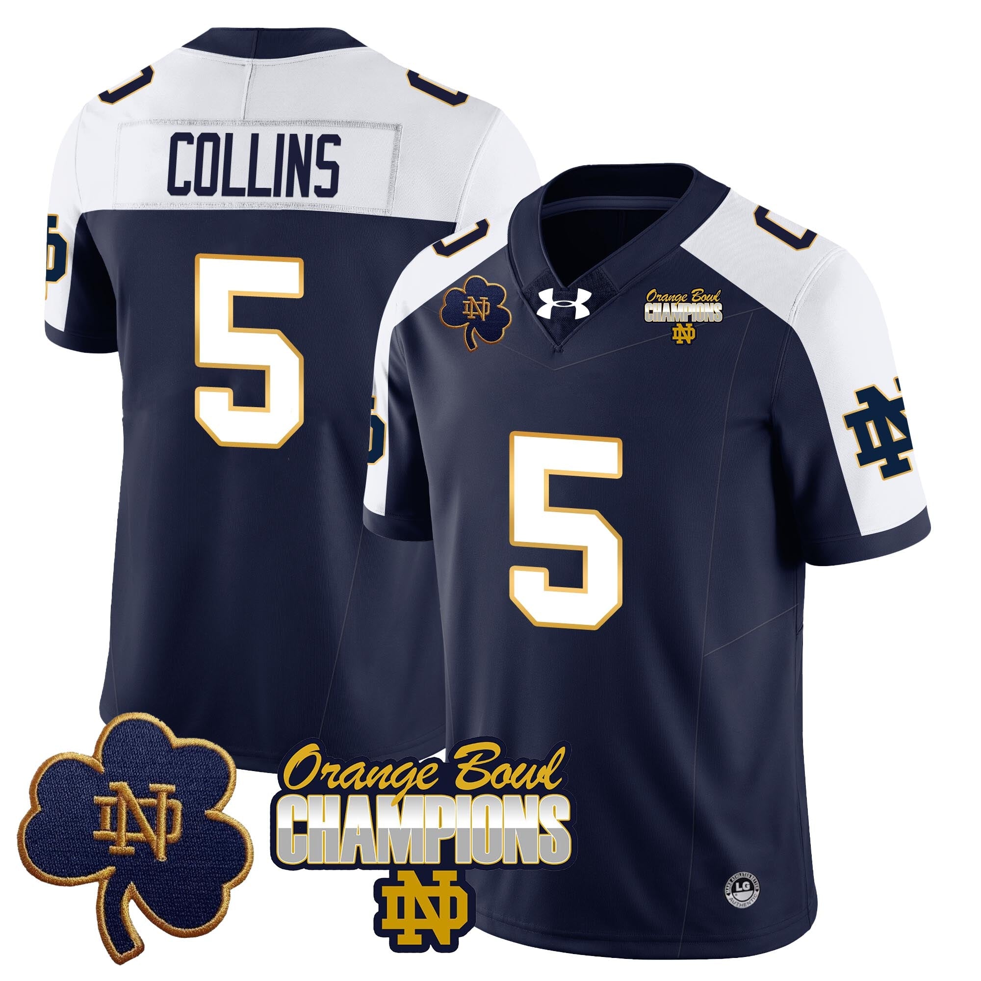 Men Notre Dame Fighting Irish 2025 Orange Bowl Champions Jersey  - All Stitched