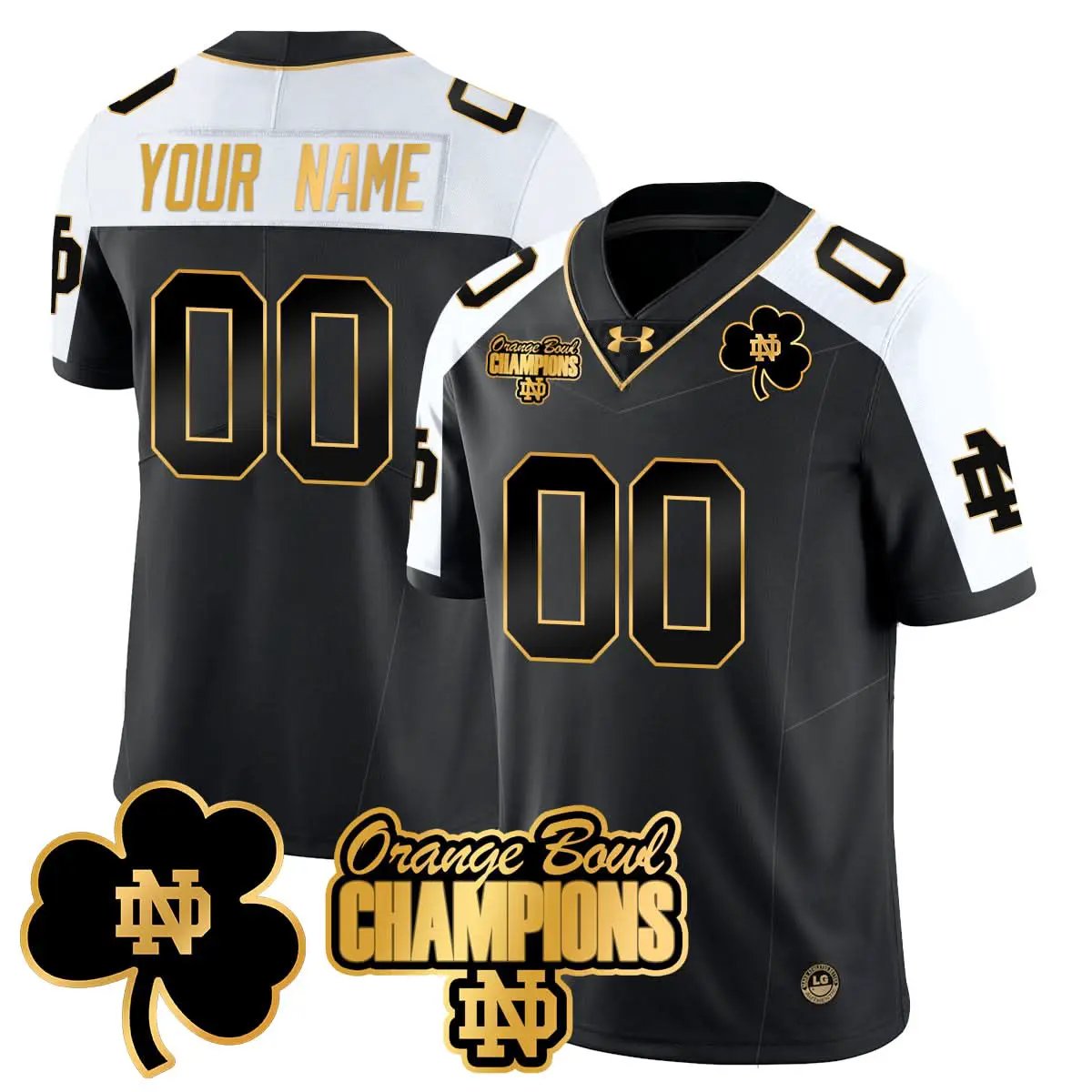 Custom Notre Dame Fighting Irish Football  2025 Orange Bowl Champions Jersey