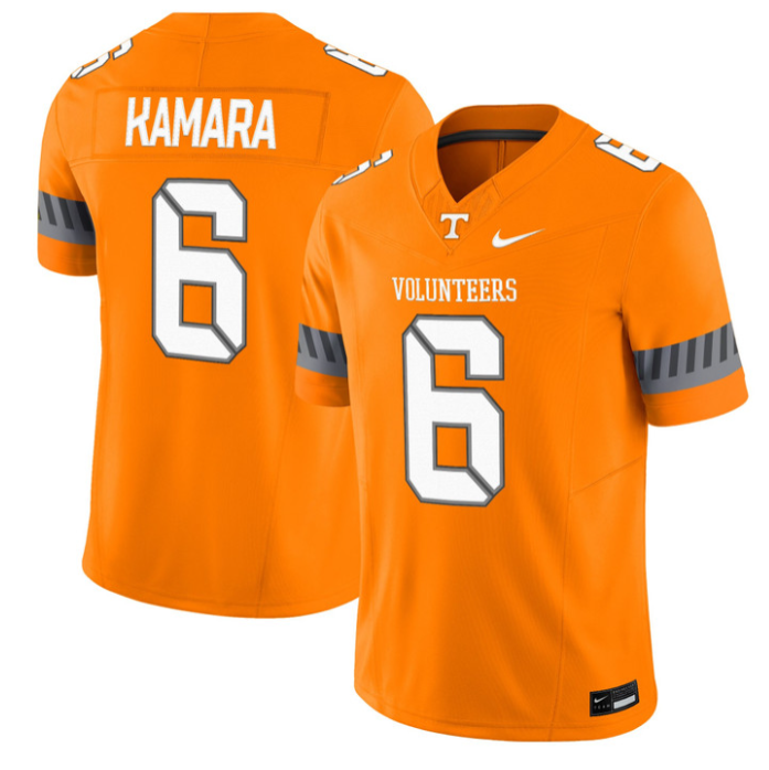 Alvin Kamara Jersey #6 Tennessee Vols 2025 Smokey Grey Series Stitched Orange