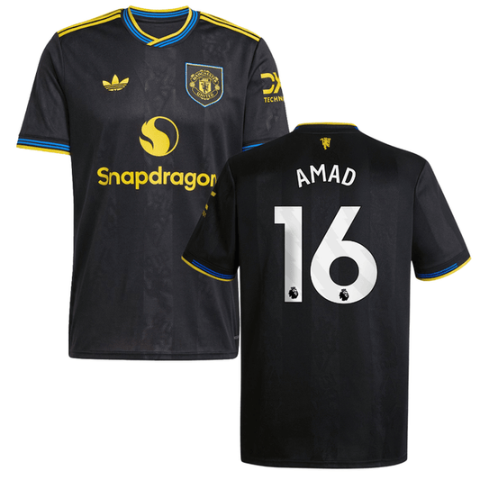 Amad Diallo 16 Manchester United 2025-26 Third Match Jersey – Black