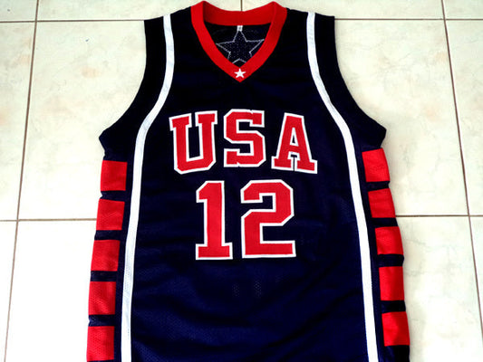 Amare Stoudemire #12 Team USA Basketball Jersey Navy Blue