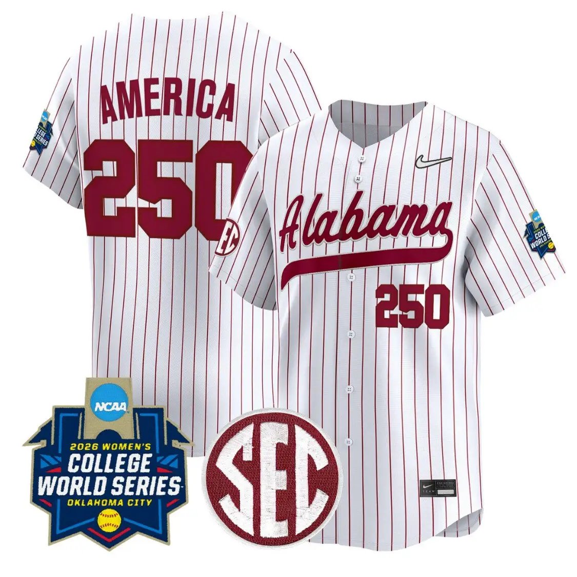 America Jersey #250 Alabama Softball 2026 World Series Stitched