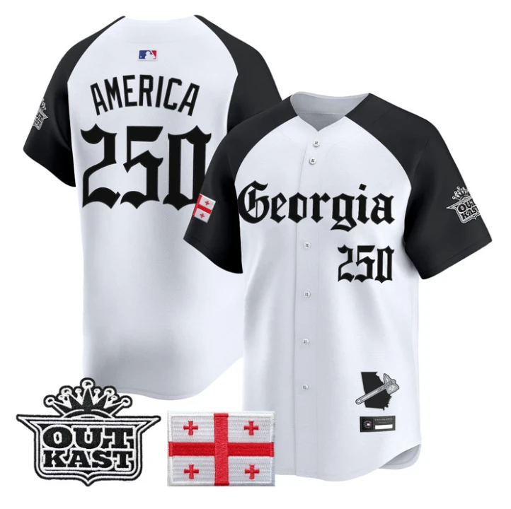 America Jersey #250 Atlanta Braves Georgia Outkast Gothic Stitched