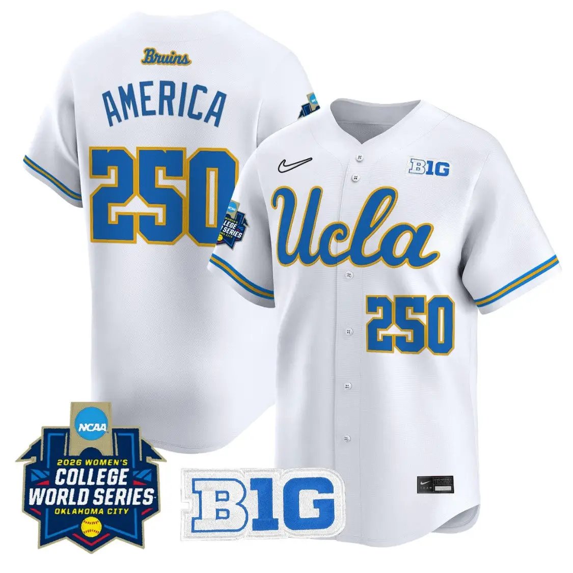 America Jersey #250 UCLA Bruins Softball 2026 World Series Stitched