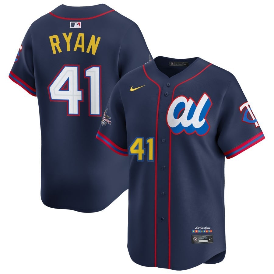 American League Joe Ryan #41 Navy 2025 All-Star Game Limited Jersey Stitched