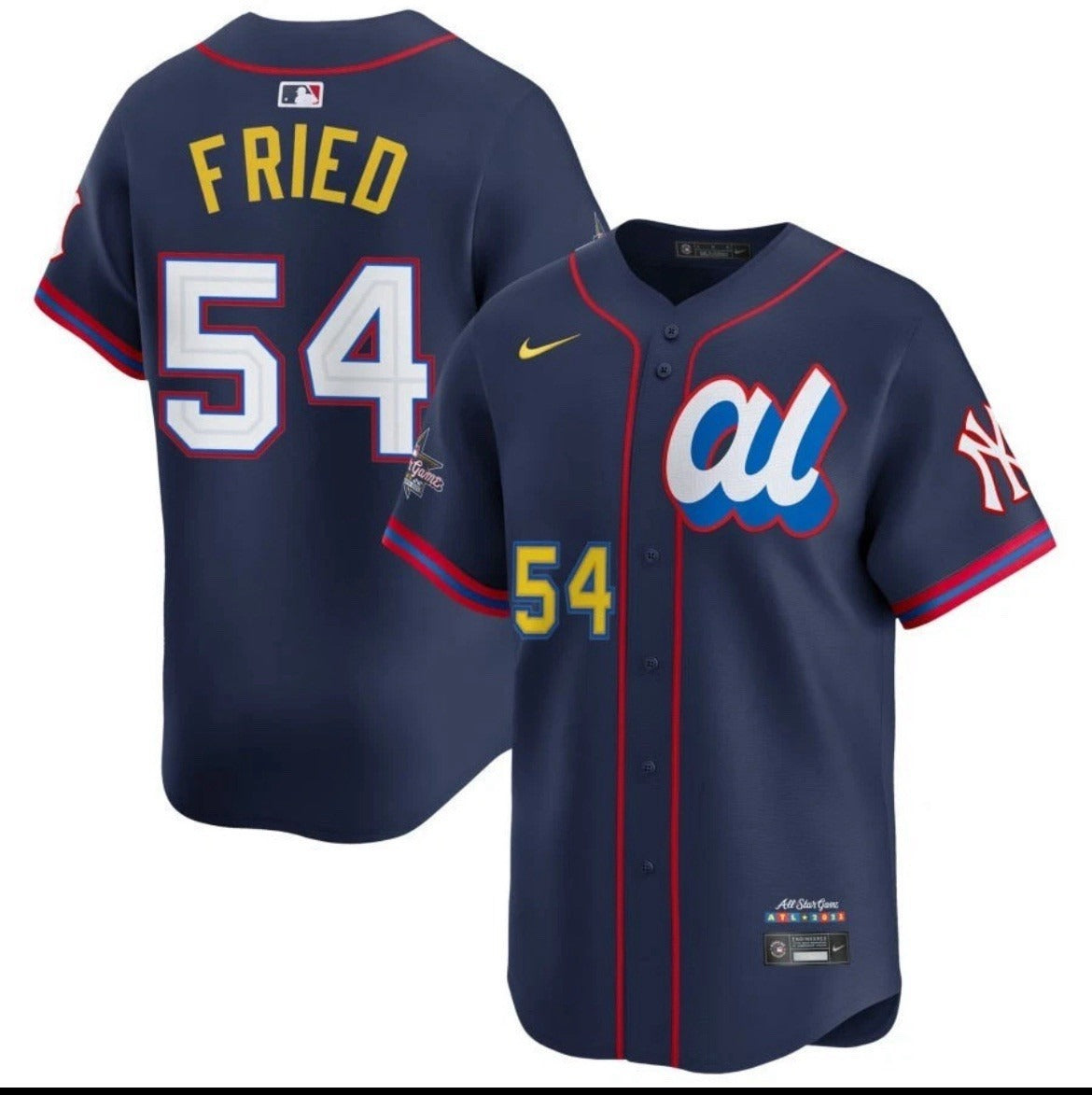 American League Max Fried #54 Navy 2025 All-Star Limited Jersey Stitched