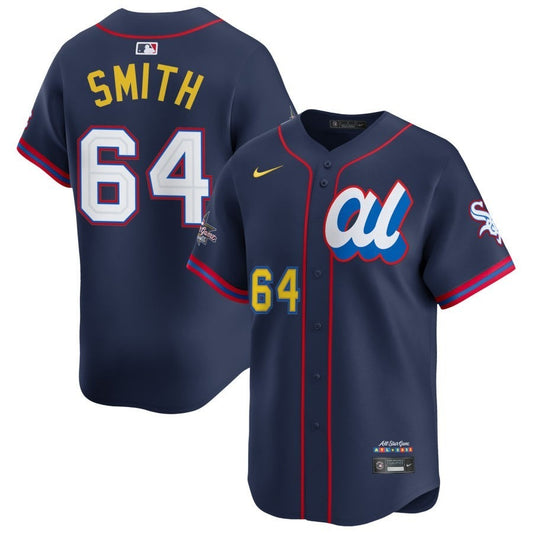 American League Shane Smith #64 Navy 2025 All-Star Game Limited Jersey Stitched