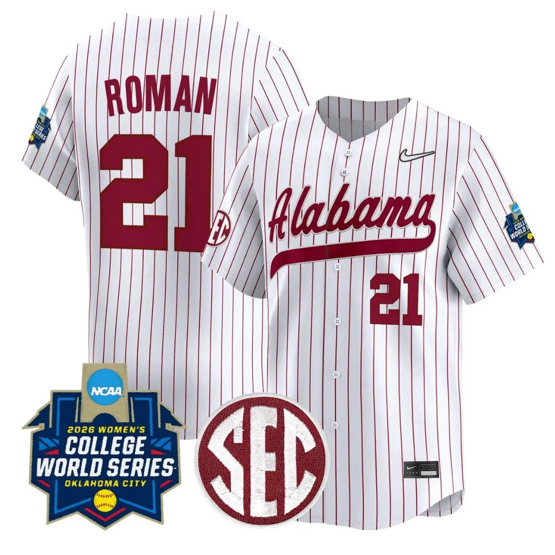 Ana Roman Jersey #21 Alabama Softball 2026 World Series Stitched