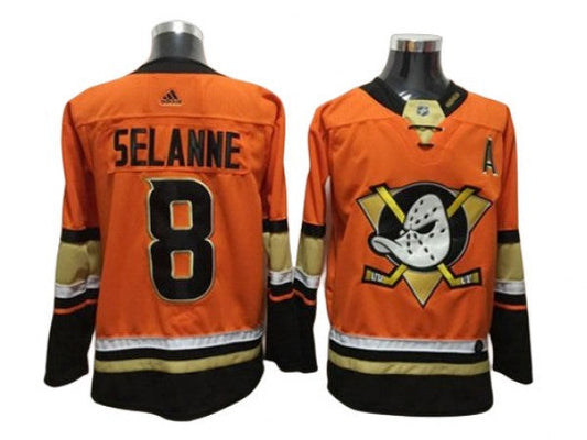 Anaheim Ducks #8 Teemu Selanne Orange Alternate Jersey (Copy)