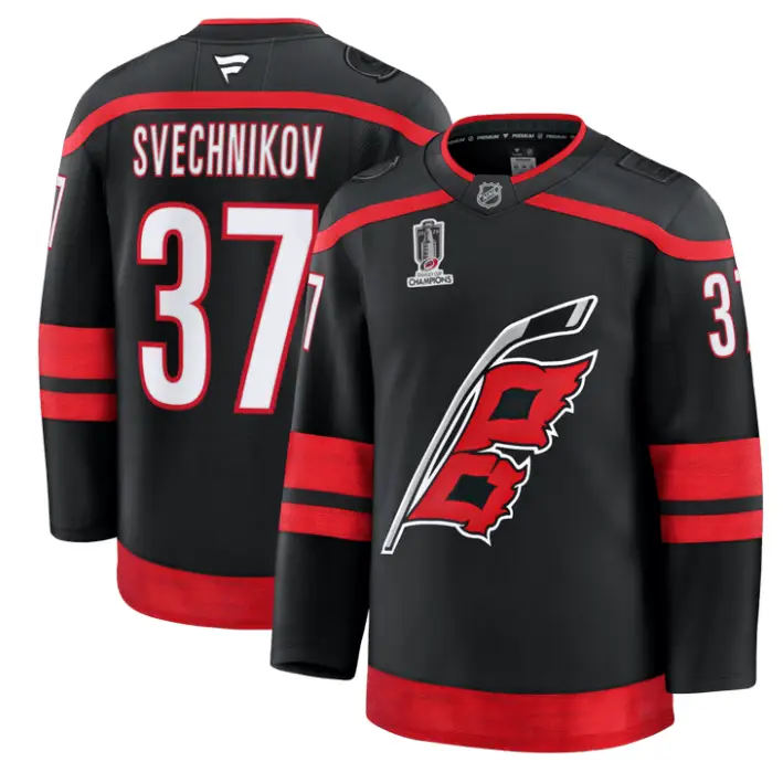Andrei Svechnikov Jersey #37 Carolina Hurricanes 2026 Stanley Cup Champions Black