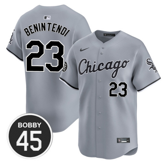 Andrew Benintendi Jersey #23 Chicago White Sox Bobby Jenks Stitched Gray Road
