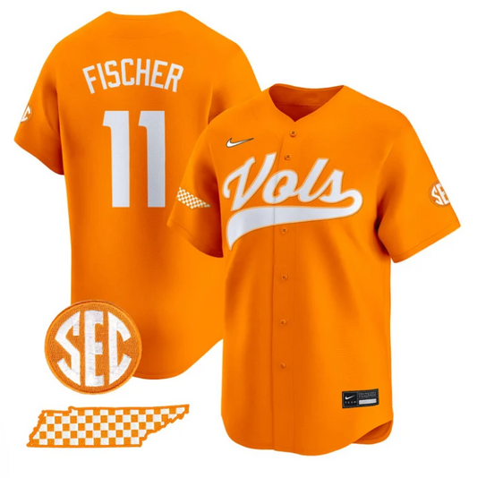 Andrew Fischer Jersey #11 Tennessee Vols 2025 Premier Limited Stitched Orange