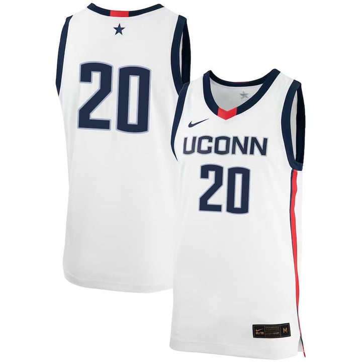 Andrew Hurley Jersey UConn Huskies College Basketball No Name White #20