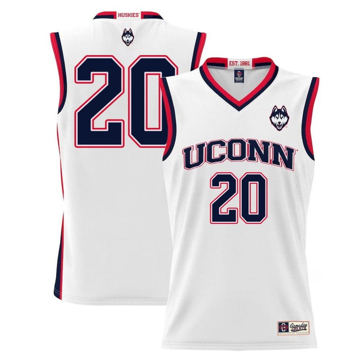 Andrew Hurley Jersey UConn Huskies College Basketball White #20