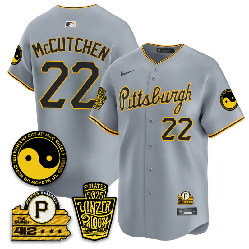 Andrew McCutchen Jersey #22 Pittsburgh Pirates Yinzerpalooza 2025 Gray
