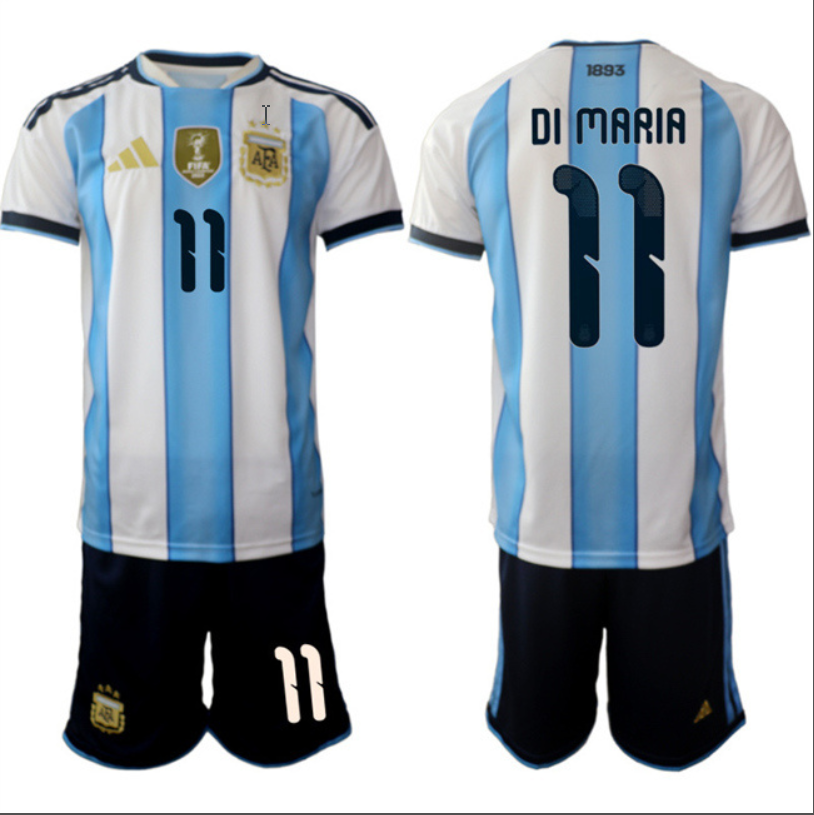 Ángel Fabián Di María Jersey #11 Argentina 2025-26 White Blue Home Soccer Suit
