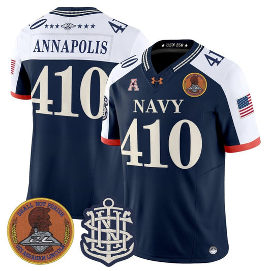 Annapolis Jersey #410 Navy Midshipmen 250th Anniversary Limited Stitched