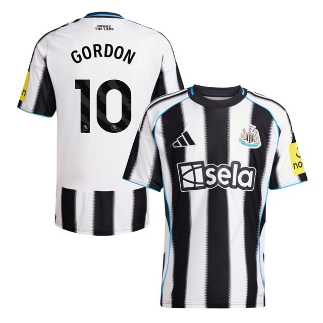 Anthony Gordon #10 Newcastle United 2025-26 Home Match Jersey – White Black