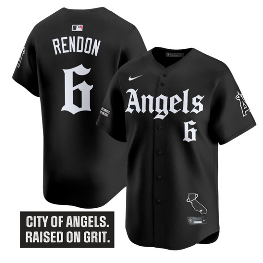 Anthony Rendon Jersey #6 Los Angeles Angels Gothic Halo Edition Stitched Black
