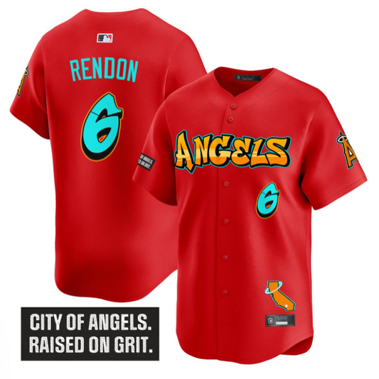 Anthony Rendon Jersey #6 Los Angeles Angels Graffiti Halo Drop Stitched Red