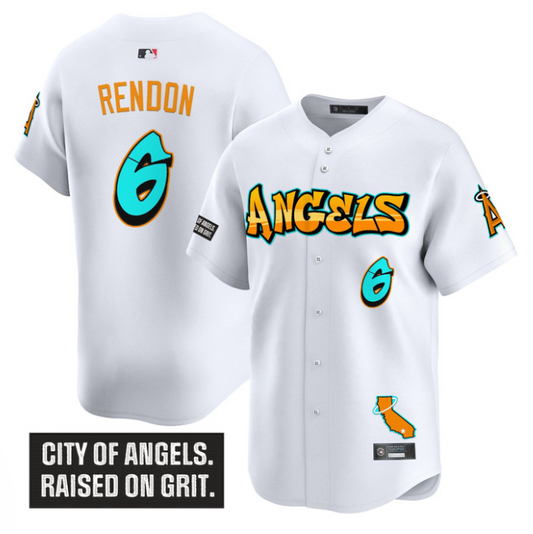 Anthony Rendon Jersey #6 Los Angeles Angels Graffiti Halo Drop Stitched White