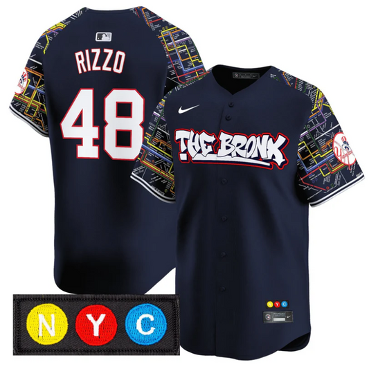 Anthony Rizzo Jersey #48 New York Yankees The Bronx Subway Style Premier Stitched Navy