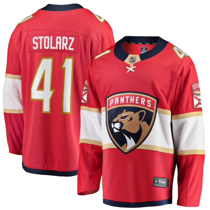 Anthony Stolarz 41 Florida Panthers 2025 Breakaway Player Men Jersey Red