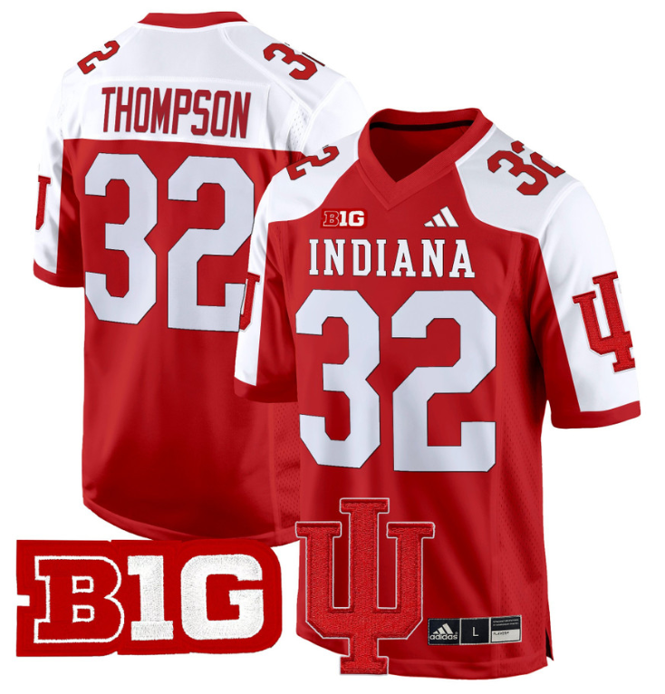 Anthony Thompson Jersey #32 Indiana Hoosiers 2024 Game V2 Football Crimson Alternate